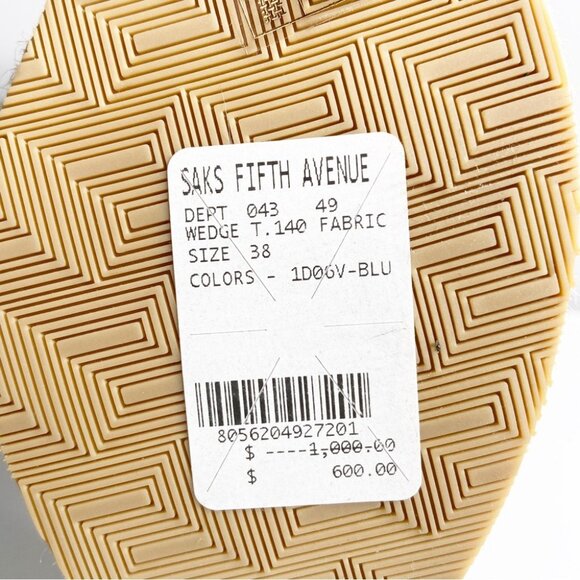 NWT Versace120mm Barocco-denim wedge espadrilles size 38 - Picture 8 of 8